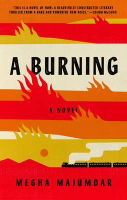 Orange, red, and yellow flames with a small black train at the bottom