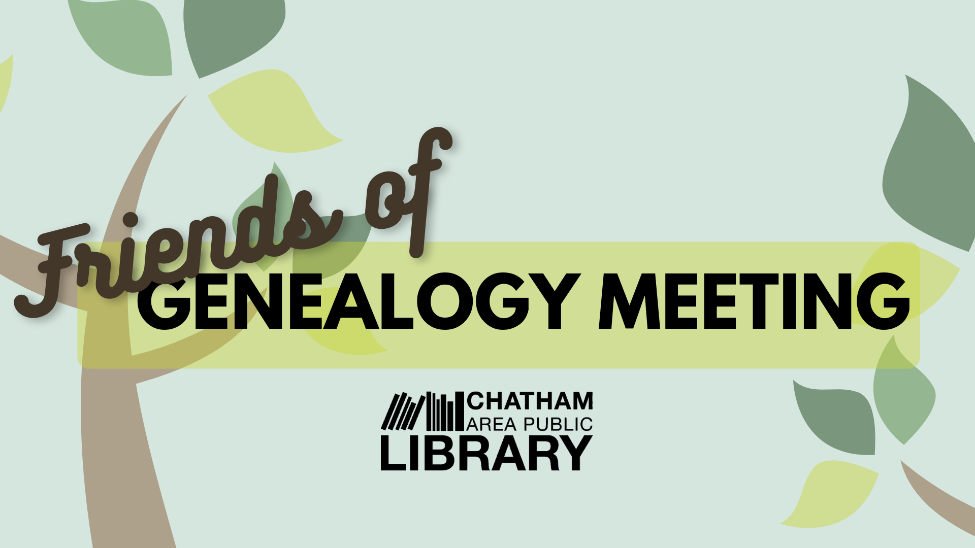 Friends of Genealogy Meeting graphic