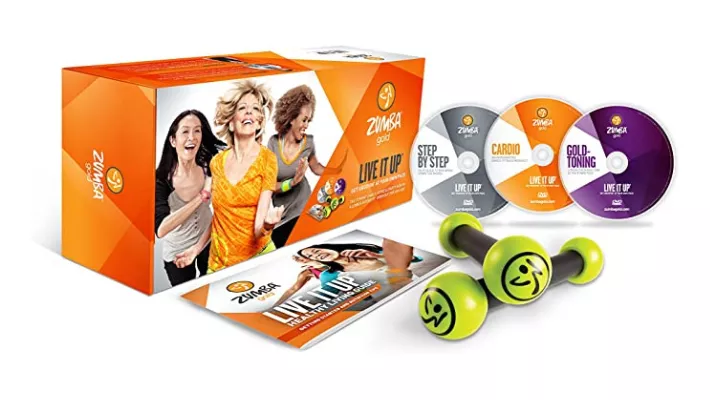 Zumba weights and DVDs